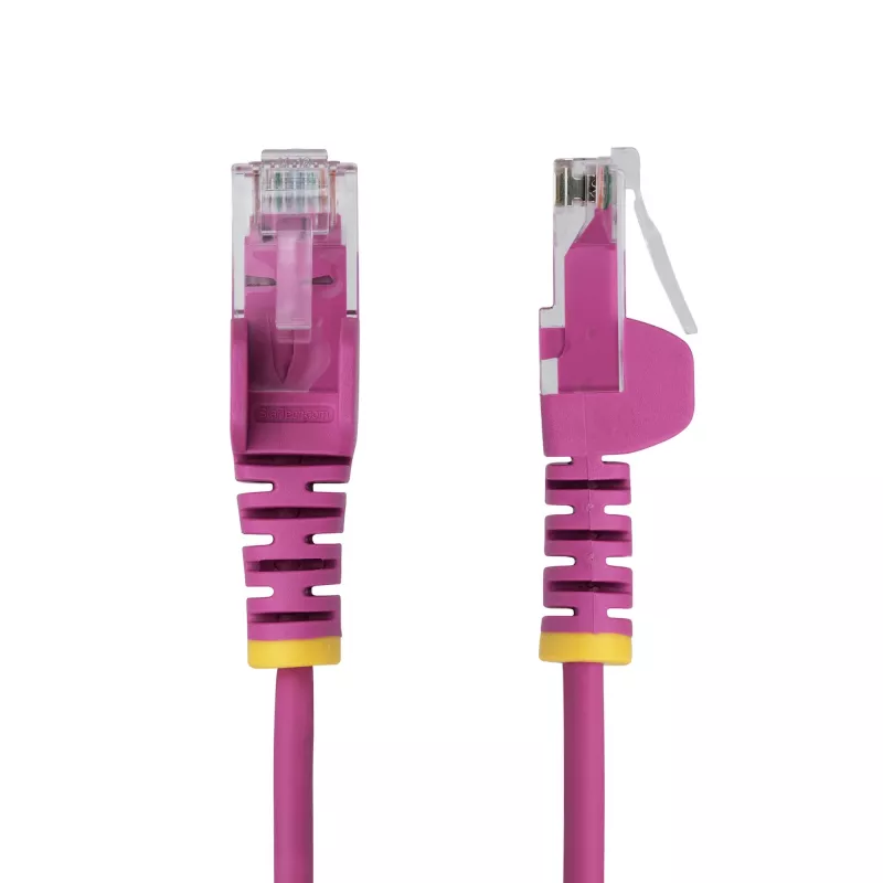 StarTech.com 5m Pink Slim CAT6 Ethernet Cable, Snagless, 100W PoE, UTP, LSZH, 28AWG Pure Bare Copper Wire, Slim RJ45 Network Patch Cord w/Strain Reliefs, Individually Tested