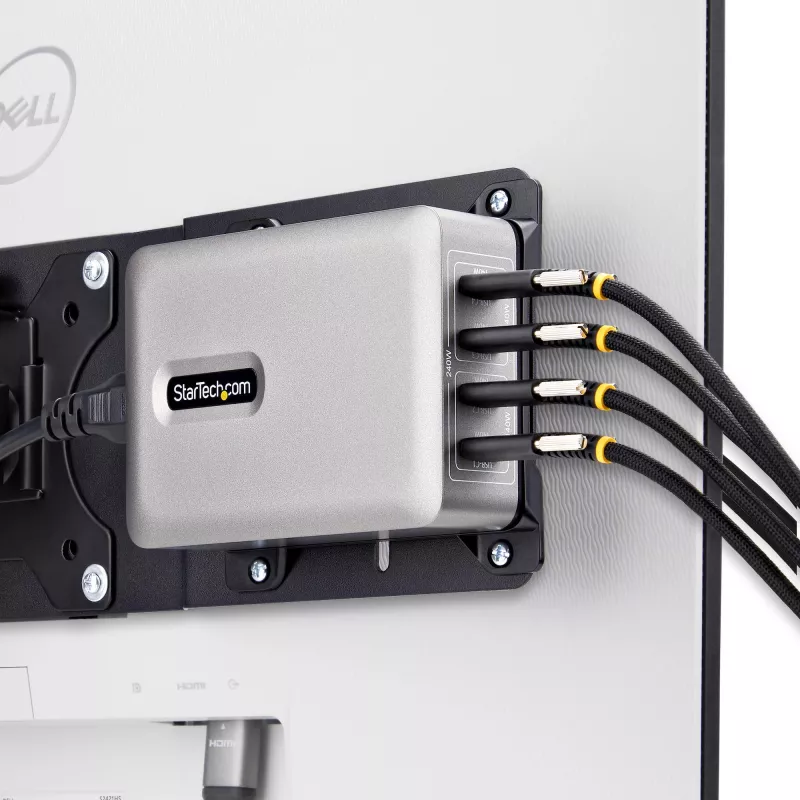 StarTech.com 4-Port Multi-Device USB-C Charger, 240W Total, Single Port 140W EPR, PD 3.1, Screw Locking Ports, Boardrooms, Bracket incl. for Surface Mounting