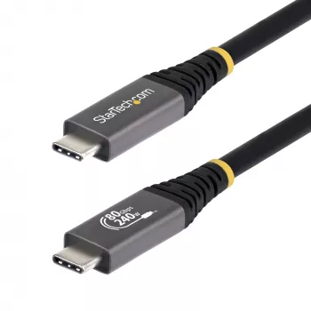 StarTech.com 50cm (1.6ft) USB4 Cable, 80Gbps, USB-IF Certified USB-C Cable, 240W PD, 8K 120Hz/4K 240Hz DP2.1 DP80, TPE Jacket, Thunderbolt 4 Compatible - Black USB-C Cord