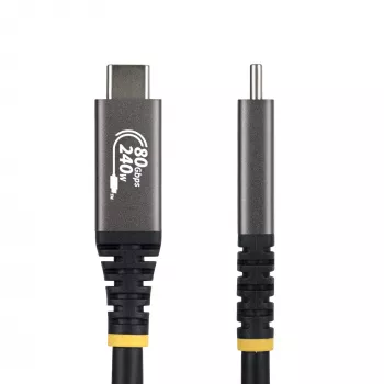StarTech.com 1m (3ft) USB4 Cable, 80Gbps, USB-IF Certified USB-C Cable, 240W PD, 8K 120Hz/4K 240Hz DP2.1 DP80, TPE Jacket, Thunderbolt 4 Compatible - Black USB-C Cord