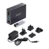 StarTech.com Gigabit Ethernet Copper-to-Fiber Media Converter, SM LC, 40km, 10/100/1000 Mbps, RJ45 to LC, Full Metal, 9K Jumbo Frames, TAA Compliant