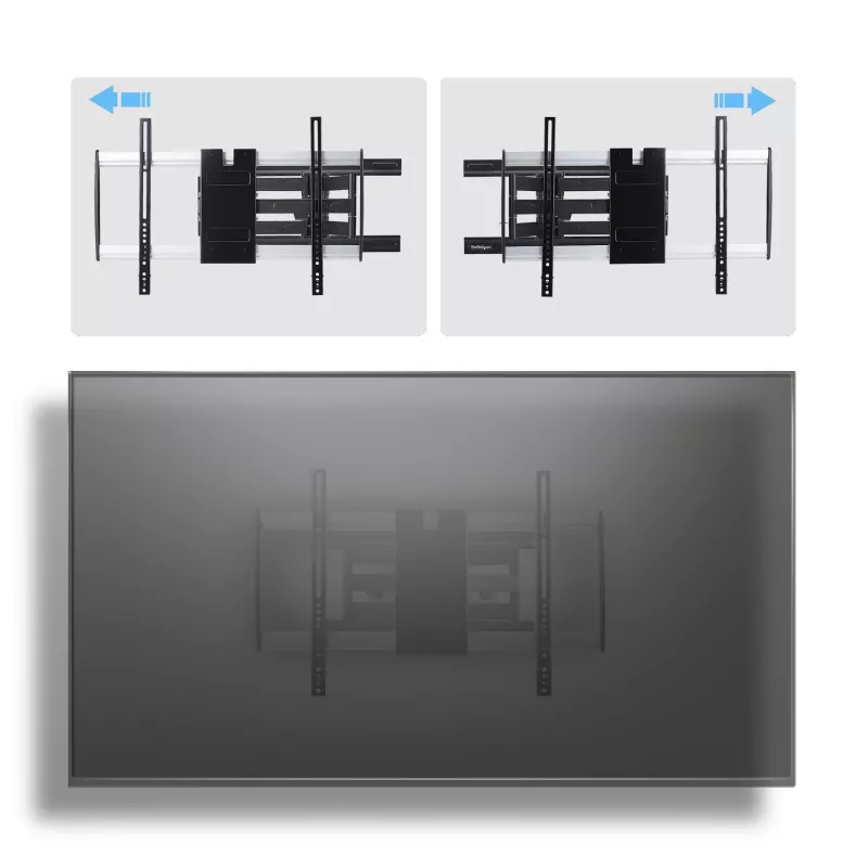 StarTech.com Ultra-Slim Articulating TV Wall Mount for up to 65-inch and 99lb/45kg Flat Screens, VESA 600x400, TAA-Compliant Low-Profile Bracket