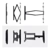 StarTech.com Ultra-Slim Articulating TV Wall Mount for up to 65-inch and 99lb/45kg Flat Screens, VESA 600x400, TAA-Compliant Low-Profile Bracket