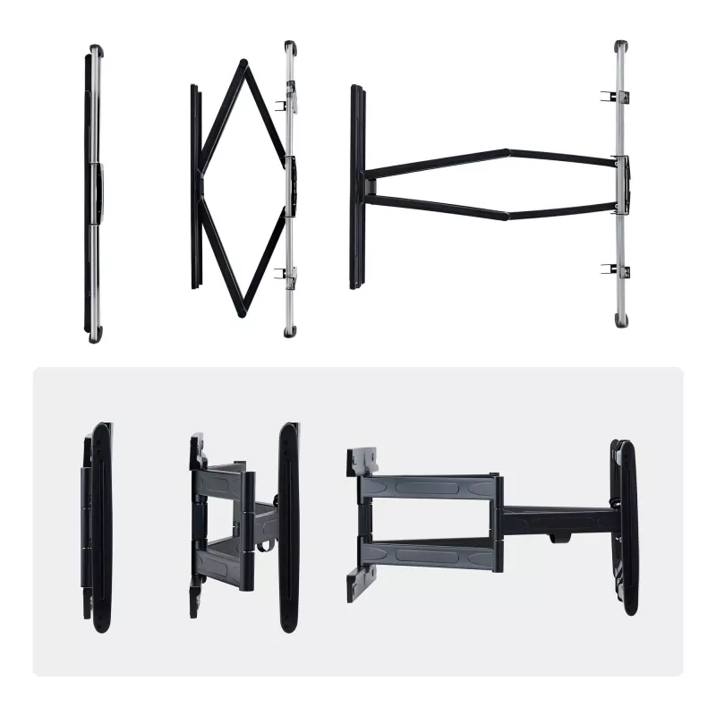 StarTech.com Ultra-Slim Articulating TV Wall Mount for up to 65-inch and 99lb/45kg Flat Screens, VESA 600x400, TAA-Compliant Low-Profile Bracket