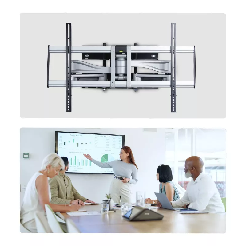 StarTech.com Heavy-Duty Articulating TV Wall Mount for up to 100-inch and 187.4lb/85kg Flat Screens, VESA 800x500, Low-Profile Bracket, TAA-Compliant
