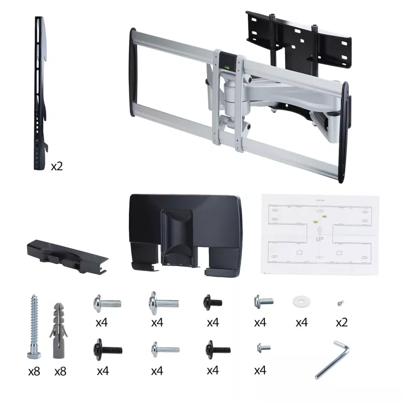StarTech.com Heavy-Duty Articulating TV Wall Mount for up to 100-inch and 187.4lb/85kg Flat Screens, VESA 800x500, Low-Profile Bracket, TAA-Compliant