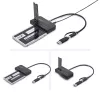 StarTech.com USB-C/USB-A to M.2 NVMe and 2.5in/3.5in SATA Adapter, 10Gbps, Tool-Free External SSD Hard Drive Reader, B+M/M-Key