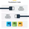 StarTech.com 2.6ft (80cm) Thunderbolt 5 Cable, 80Gbps/Up to 120Gbps, 240W PD, 8K 60Hz, Certified Thunderbolt Cable, Compatible w/Thunderbolt 4/USB4/USB-C - White