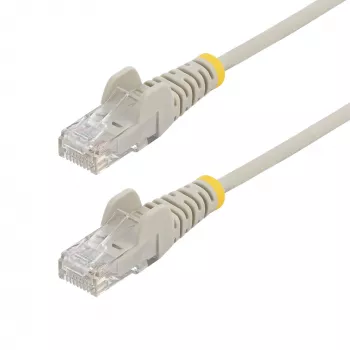 StarTech.com 25cm Gray Slim CAT6 Ethernet Cable, Snagless, 100W PoE, UTP, LSZH, 28AWG Pure Bare Copper Wire, Slim RJ45 Network Patch Cord w/Strain Reliefs, Individually Tested