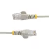 StarTech.com 25cm Gray Slim CAT6 Ethernet Cable, Snagless, 100W PoE, UTP, LSZH, 28AWG Pure Bare Copper Wire, Slim RJ45 Network Patch Cord w/Strain Reliefs, Individually Tested