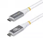 StarTech.com 1m (3ft) USB4 Cable, 80Gbps, USB-IF Certified USB-C Cable, 240W PD, 8K 120Hz/4K 240Hz DP2.1 DP80, TPE Jacket, Thunderbolt 4 Compatible - White USB-C Cord