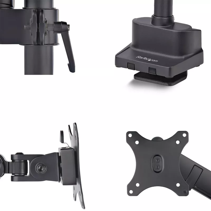 StarTech.com Desk Mount Monitor Arm, Up to 40-inch Screen/17.6lb (8kg), Mechanical Spring-Assisted Arm, C-Clamp/Grommet, Top-Down Installation, Toolless Adjustment