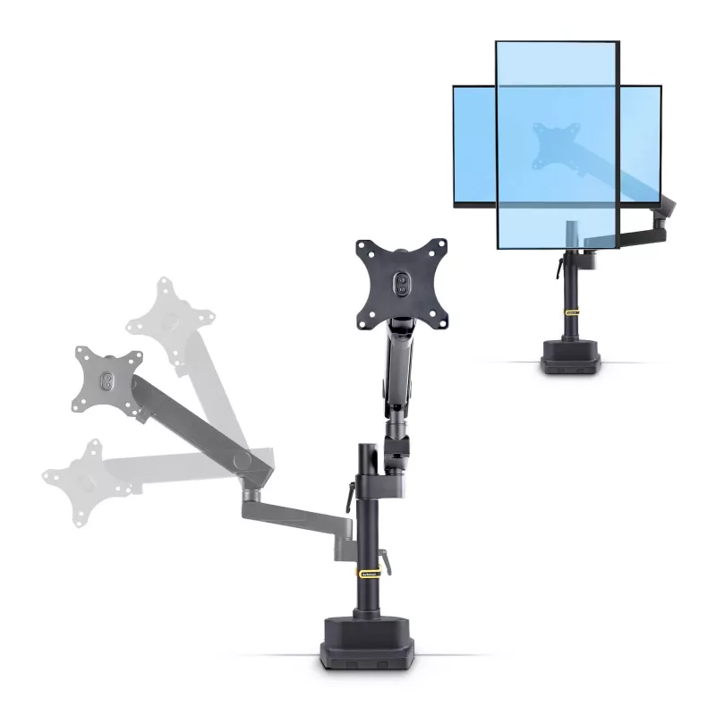StarTech.com Desk Mount Monitor Arm, Up to 40-inch Screen/17.6lb (8kg), Mechanical Spring-Assisted Arm, C-Clamp/Grommet, Top-Down Installation, Toolless Adjustment