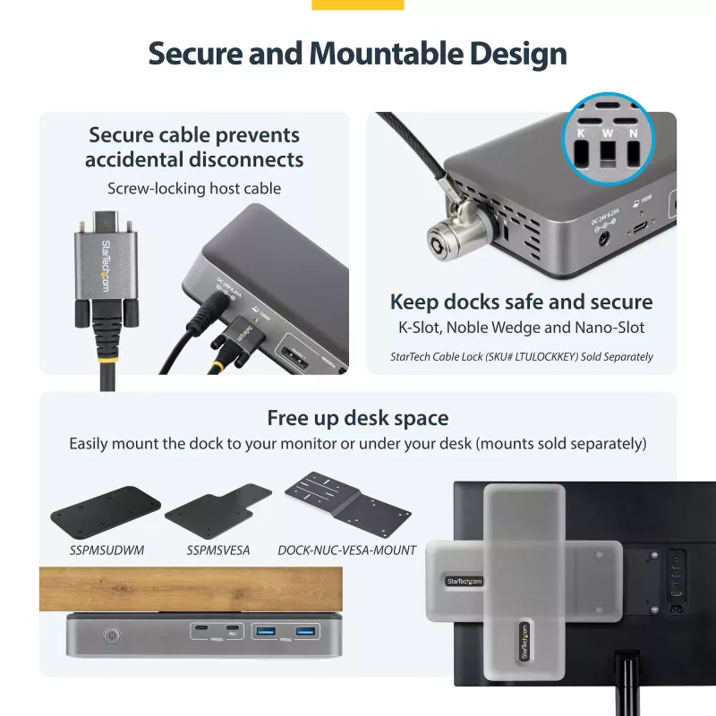 StarTech.com 199UE-USBC-DOCK laptop dock/port replicator Wired USB 3.2 Gen 2 (3.1 Gen 2) Type-C Grey