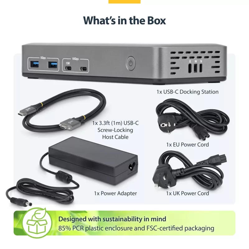 StarTech.com 199UE-USBC-DOCK laptop dock/port replicator Wired USB 3.2 Gen 2 (3.1 Gen 2) Type-C Grey