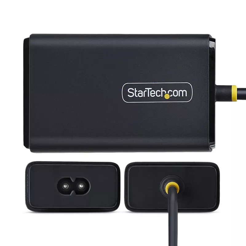 StarTech.com 65W USB-C Laptop Charger, 1.5m Tethered USB-C Cable, Power Adapter Brick for Dell, XPS, HP ProBook, MacBook Pro, Microsoft Surface Pro