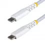 StarTech.com 2m (6ft) White USB-C Charging Cable, 60W (3A) PD, Dual-Layer Braided Nylon/TPE Jacket, Rugged USB C Charging Cord, USB 2.0 Laptop Charger Cable
