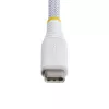 StarTech.com 2m (6ft) White USB-C Charging Cable, 60W (3A) PD, Dual-Layer Braided Nylon/TPE Jacket, Rugged USB C Charging Cord, USB 2.0 Laptop Charger Cable