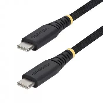 StarTech.com 3m (10ft) USB-C Charging Cable, 60W (3A) PD, Dual-Layer Braided Nylon/TPE Jacket, Rugged USB C Charging Cord, USB 2.0 Laptop Charger Cable
