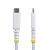 StarTech.com 30cm (1ft) White USB-C Charging Cable, 60W (3A) PD, Dual-Layer Braided Nylon/TPE Jacket, Rugged USB C Charging Cord, USB 2.0 Laptop Charger Cable