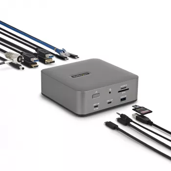 StarTech.com Thunderbolt 5 Docking Station, DP / HDMI, Triple Monitor Dock up to 4K 144Hz or Dual 8K 60Hz, 5x USB Ports, 140W Laptop Charging