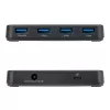 StarTech.com 4-Port USB-A Hub, 5Gbps, Self-Powered, 2-in-1 USB-C and USB-A Host Cable, 1x BC 1.2 Charging Port, 24W Power Adapter Included, MacBook and Windows