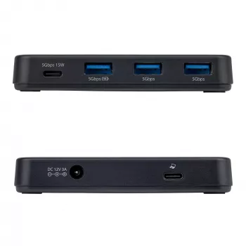 StarTech.com 4-Port USB-C and USB-A Hub, 5Gbps, Self-Powered, 2-in-1 USB-C and USB-A Host Cable, 1x USB-C and 3x USB-A (1x BC 1.2), 36W Power Adapter Included