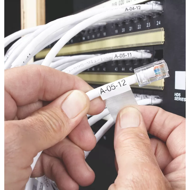 DYMO XTL Laminated Wire/Cable Wrap | 21 mm x 39 mm | Black on White