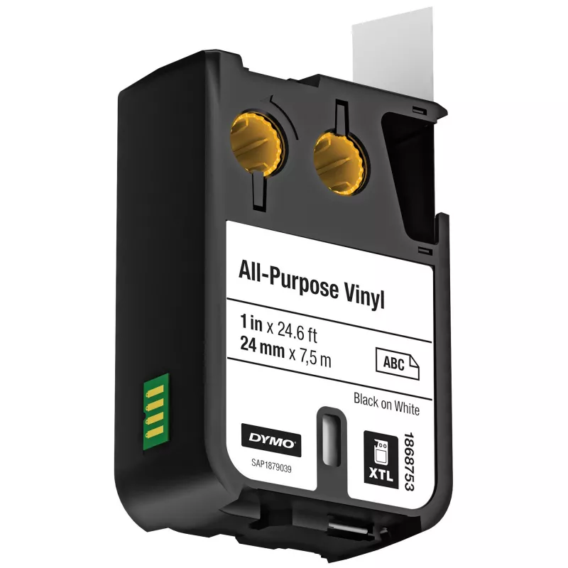 DYMO XTL All-Purpose Vinyl Labels | 24 mm x 7 m | Black on White