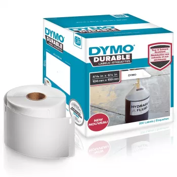DYMO LW Durable Labels - 104 x 159 mm - 1933086, White, Self-adhesive printer label, Polypropylene (PP), Permanent, Rectangle, -18 - 50 °C