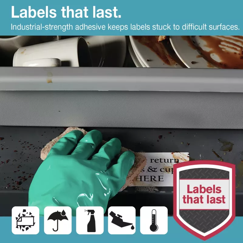 DYMO LW Durable Labels - 104 x 159 mm - 1933086, White, Self-adhesive printer label, Polypropylene (PP), Permanent, Rectangle, -18 - 50 °C