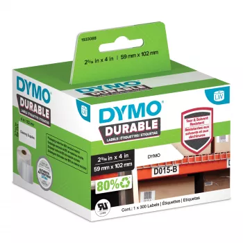 DYMO Original LabelWriter Durable Labels | 59mm x 102mm | White Poly | 300 Self-Adhesive Labels | High-Performance | For LabelWriter Label Makers