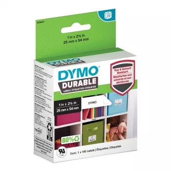 DYMO Original LabelWriter Durable Labels | 25mm x 54mm | White Poly | 160 Self-Adhesive Labels | High-Performance | For LabelWriter Label Makers