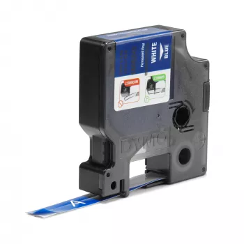 DYMO Rhino Industrial Vinyl Labels | 12 mm x 5.5m | White Print on Blue | Self-Adhesive | for LabelManager & Rhino Label Makers