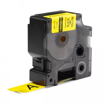 DYMO Rhino Industrial Vinyl Labels | 24 mm x 5.5 m | Black Print on Yellow | Self-Adhesive | for LabelManager & Rhino Label Makers
