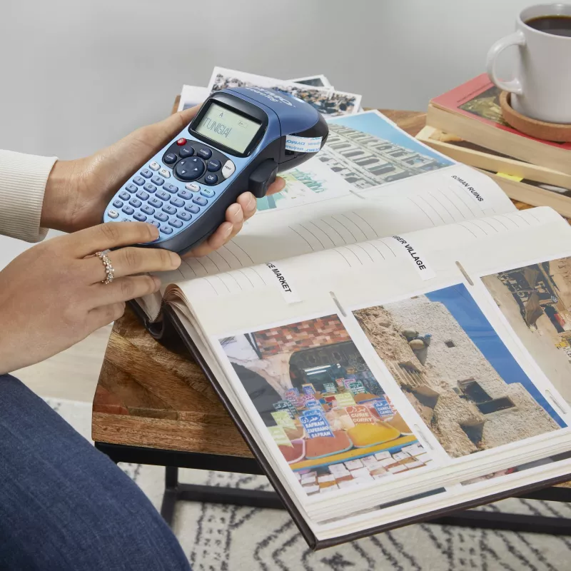DYMO LetraTag LT-100H Handheld Label Maker | ABC Keyboard Label Printer with Easy-to-Use13 Character LCD Screen | for Home or Office | Blue