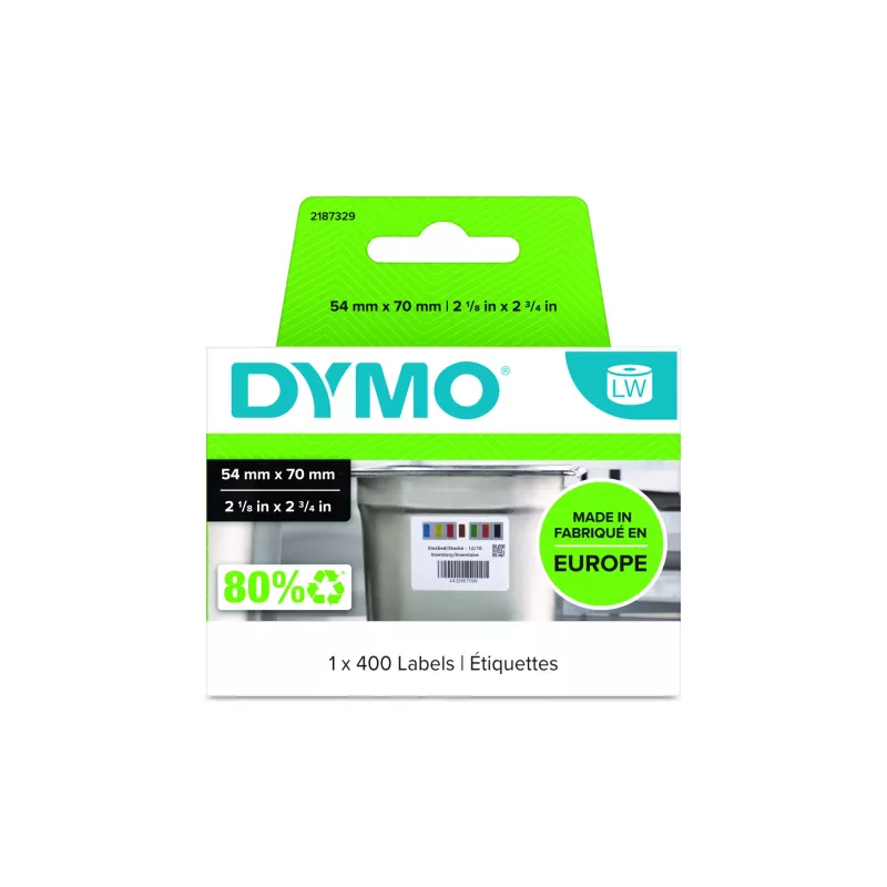 DYMO Authentic LabelWriter Stock Rotation Labels for Food Industry | 54mm x 70mm | 400 Colour-Coded Self-Adhesive Labels | For LabelWriter Label Makers
