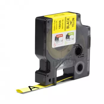 DYMO Rhino Industrial Heat-Shrink Cable Label Tubes | 12 mm x 1.5 m | Black Print on Yellow | for Rhino Label Makers