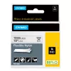 DYMO Rhino Industrial Flexible Nylon Labels | 12 mm x 3.5 m | Black Print on White | Self-Adhesive | for Rhino & LabelManager Label Makers