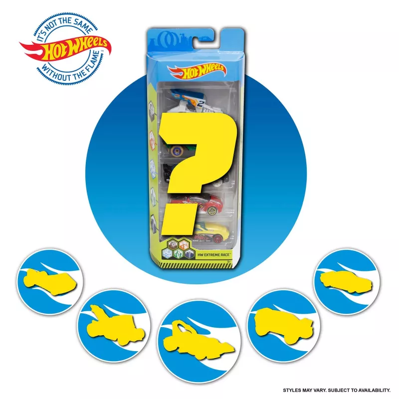 Hot Wheels 5-Car Pack Assortment, Vehicle set, 3 yr(s), Assorted colours