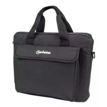 Manhattan London Laptop Bag 12.5 inch, Top Loader, Black, LOW COST, Accessories Pocket, Shoulder Strap (removable), Notebook Case, Three Year Warranty