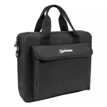 Manhattan London Laptop Bag 12.5 inch, Top Loader, Black, LOW COST, Accessories Pocket, Shoulder Strap (removable), Notebook Case, Three Year Warranty