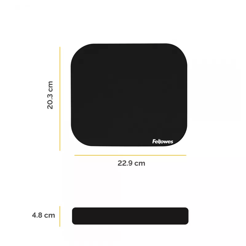 Fellowes Premium Mousepad - Black, Black, Monochromatic, Polyester, Rubber