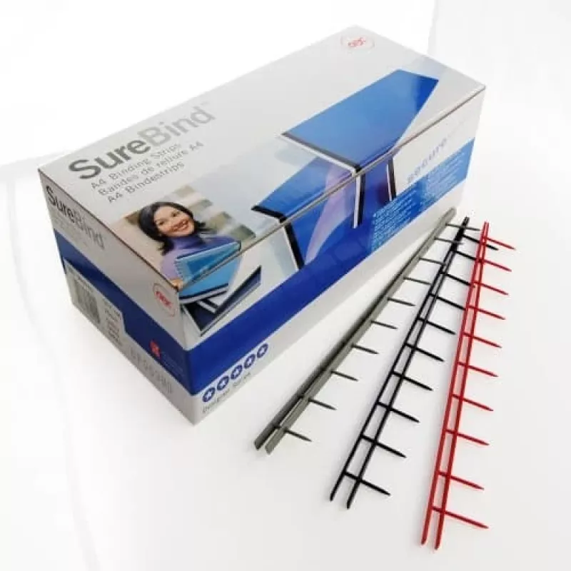 GBC SureBind Binding Strips A4 Grey 25mm (100), Grey, 297 mm