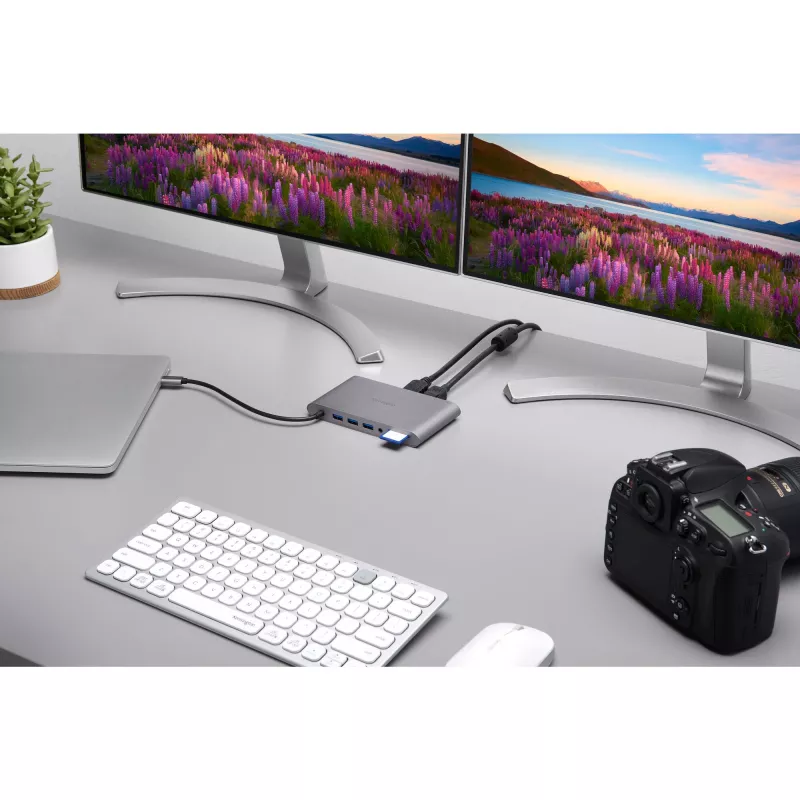 Kensington UH1440P USB-C 5Gbps Dual Video Driverless Mobile Dock – 85W Pass-Through Power – DP/HDMI/VGA