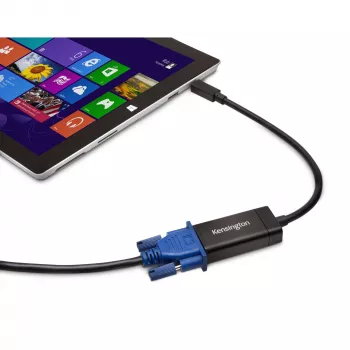 Kensington VM1000 Mini Display Port to VGA Adapter, 0.14 m, Mini DisplayPort 1.2, VGA, Male, Female, 1920 x 1080 pixels