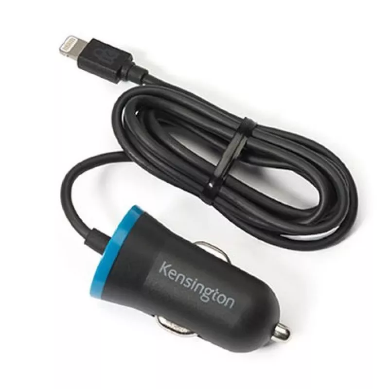 Kensington PowerBolt™ 2.4 Car Charger — Black, Auto, Cigar lighter, 1 m, Black