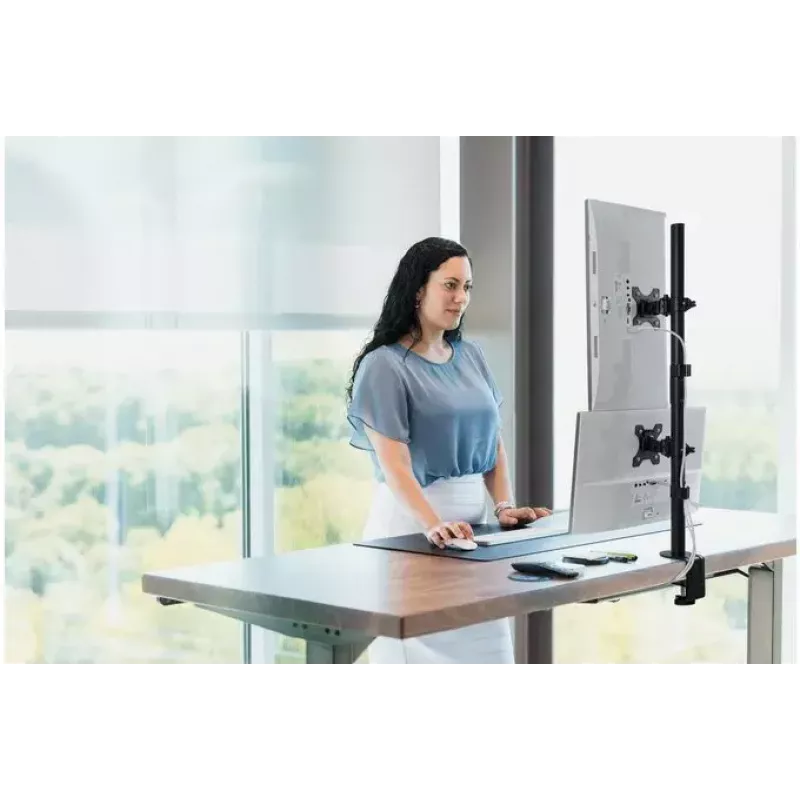 Kensington Vertical Stacking Dual Monitor Arm Clamp Mount 9 kg Capacity