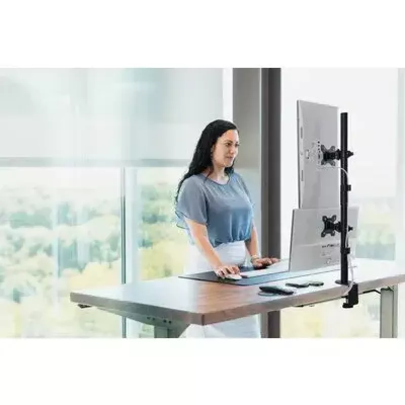 Kensington Vertical Stacking Dual Monitor Arm Clamp Mount 9 kg Capacity