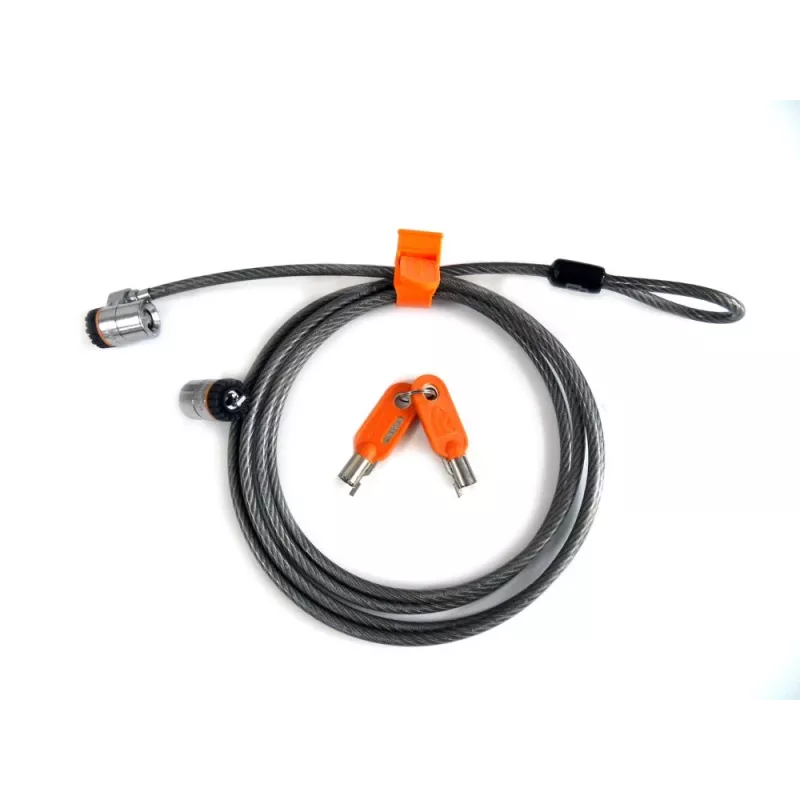 Kensington MicroSaver® Keyed Twin Laptop Lock, 2.2 m, Round key, Steel